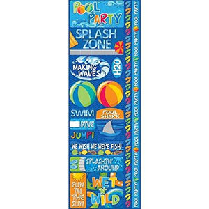 Reminisce Signature Series Cardstock Combo Stickers, 4.25 by 12-Inch, Pool Party