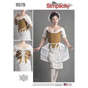 Simplicity Pattern 8579 D5 Misses' 18th Century Costume Corset, Shift, and Panniers by American Duchess, Size 4-12