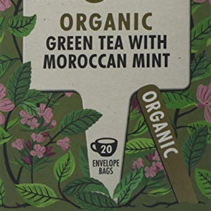 HEATH & HEATHER Organic Green Tea & Moroccan Mint 20bags (PACK OF 6)