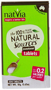Natvia Tablets (200 Tablets) - Made from 100% Natural Sources (Pack of 2)