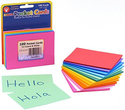Pocket Cards Bright Tag 2.5x3.5 8ea by Hygloss