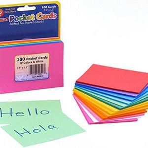 Pocket Cards Bright Tag 2.5x3.5 8ea by Hygloss