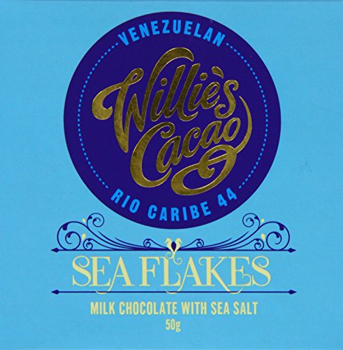 Willie's Cacao Sea Flakes Venezuelan 44 Percent Milk Bar 50 g (Pack of 4)