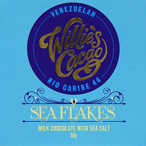 Willie's Cacao Sea Flakes Venezuelan 44 Percent Milk Bar 50 g (Pack of 4)