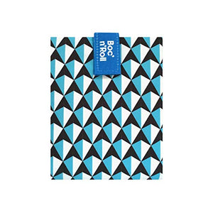 Roll'eat Boc'n'Roll- Tiles Gòtic Blue - Reusable sandwich holder, Food bag for snacks, convertible into tablecloth, adjustable, foldable, ecological and washable, BPA free