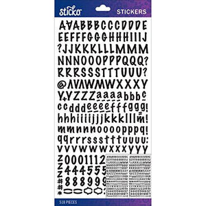 Sticko Alphabet Marker Stickers, Small, Black