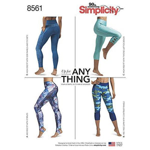 Simplicity Pattern 8561 Women's and Plus Knit Leggings With Seam Variations SEWING PATTERN, Size 1XL-5XL