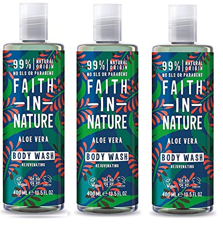 Faith in Nature Aloe Vera Foam Shower Gel 400ml X 3 (Pack of 3)