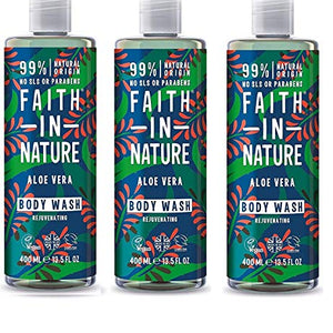 Faith in Nature Aloe Vera Foam Shower Gel 400ml X 3 (Pack of 3)