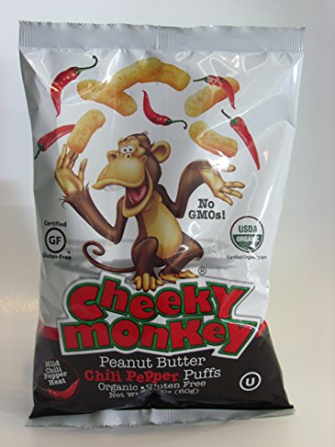 Cheeky Monkey Organic Cheeky Monkey Peanut Butter Chilli Pepper Puffs 60g