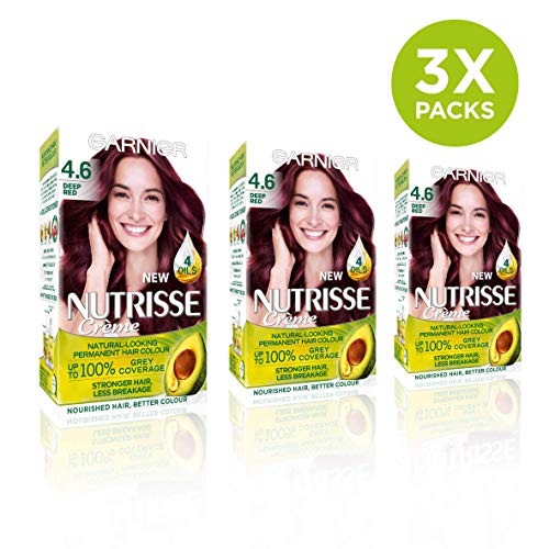 Garnier Nutrisse 4.6 Deep Red Permanent Hair Dye , Pack of 3