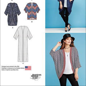 SIMPLICITY Patterns 1108 Misses' Kimono's in Different Styles, A (XXS-XS-S-M-L-XL-XXL)