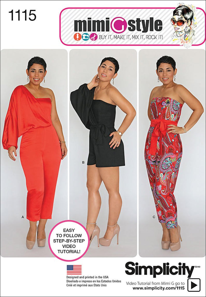 SIMPLICITY Patterns 1115 Misses' Long or Short Jumpsuit from Mimi G, U5 (16-18-20-22-24)