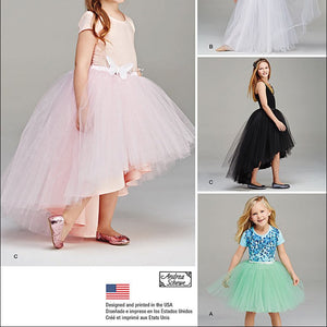 SIMPLICITY Patterns 1122 Child's and Girls' Tulle Skirts, HH (3-4-5-6)