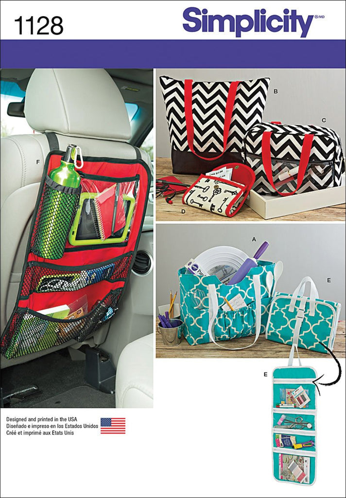 SIMPLICITY Patterns 1128 Totes and Organizers, One Size