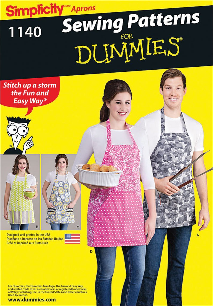 SIMPLICITY Patterns 1140 Aprons in Four Styles, ONE SIZE