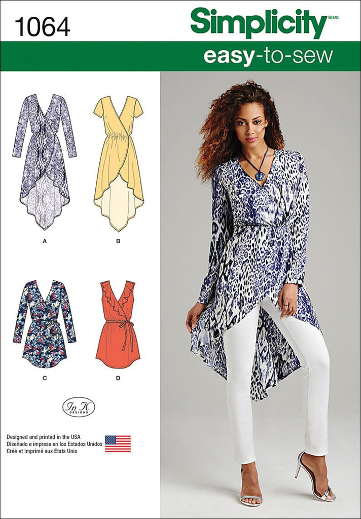 SIMPLICITY 1064 Misses' Tunics Sewing Template, Size R5 (14-16-18-20-22)