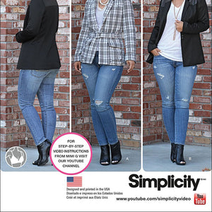 SIMPLICITY 1066 Misses' Lined Jacket Mimi G Collection Sewing Template, Size U5 (16-18-20-22-24)