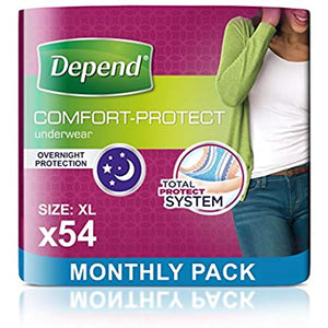Depend Comfort Protect Incontinence Pants for Women, Extra-Large - 54 Pants