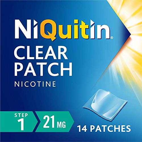 NiQuitin 21 mg Clear Patch - Stop Smoking Aid Programme - Step 1 - 14 Clear Nicotine Patches, 14 Day Treatment