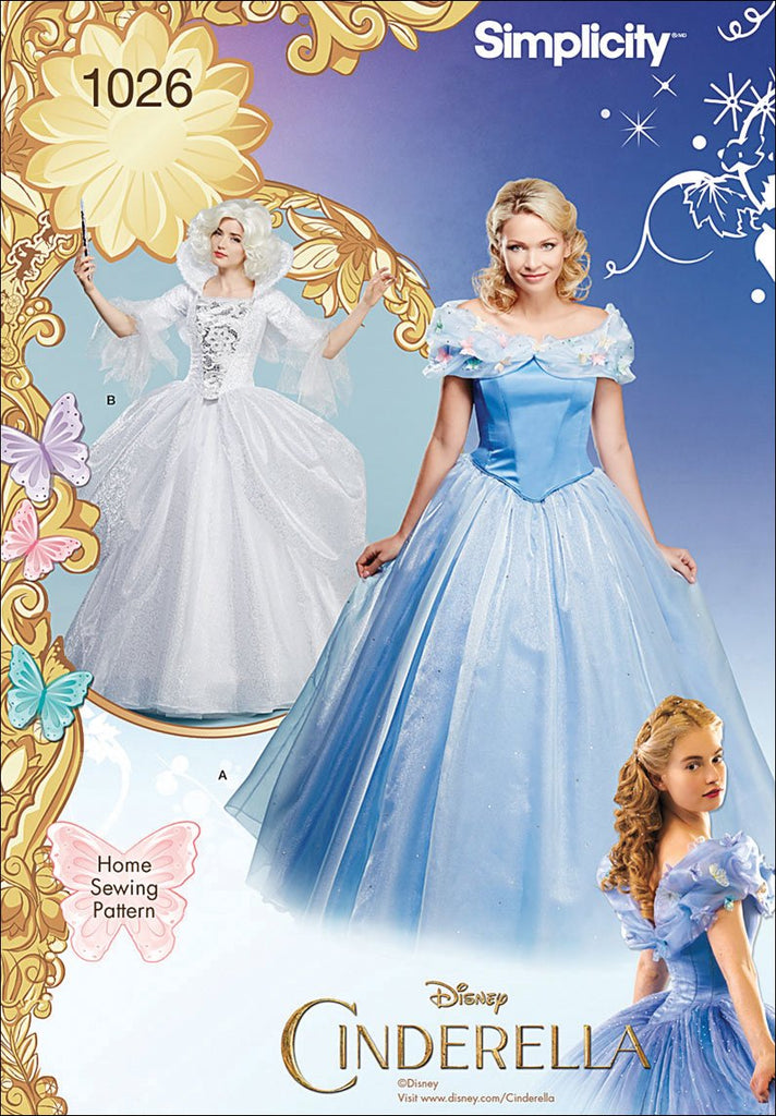 Simplicity Creative Patterns US1026H5 Disney Cinderella and Fairy Godmother Misses Costumes, Size H5(6-8-10-12-14)