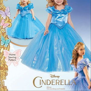 Simplicity Creative Patterns US1028A Disney Cinderella Costume for Child and 18" Doll, Size A (3-4-5-6-7-8)