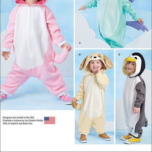 Simplicity Creative Patterns US1032A Toddlers Animal Costumes, Size A (1/2-1-2-3-4)