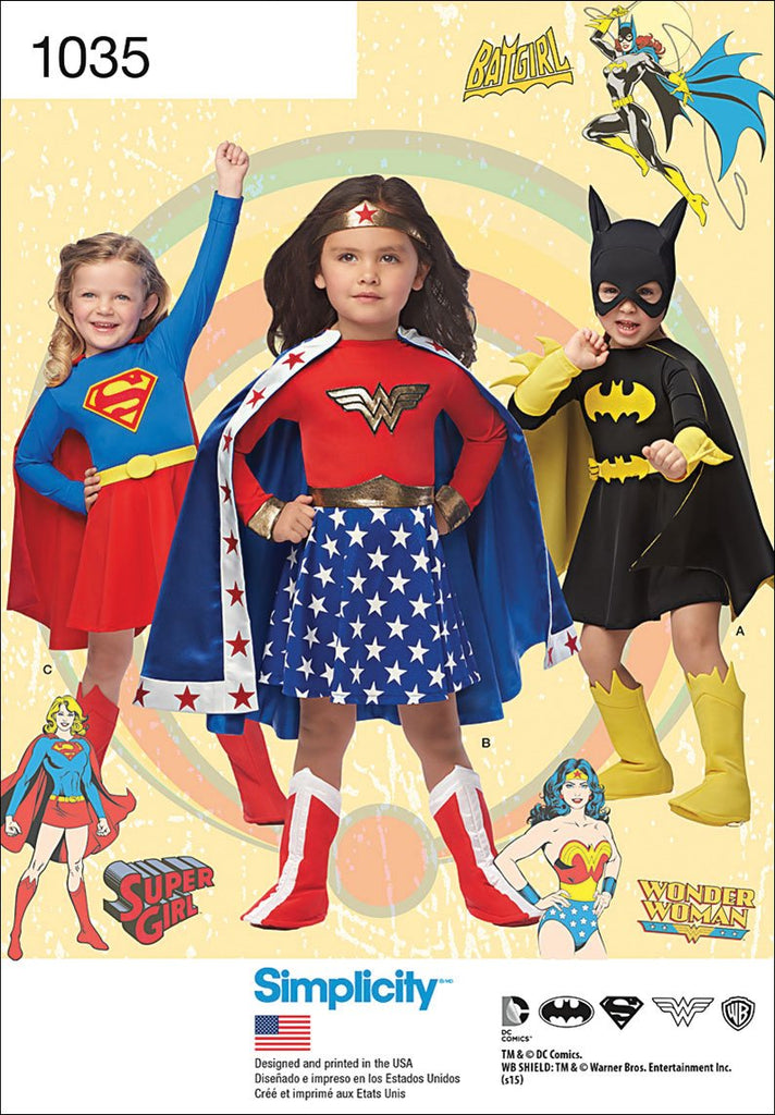 Simplicity Creative Patterns US1035A Child's Wonder Woman, Size A (3-4-5-6-7-8)