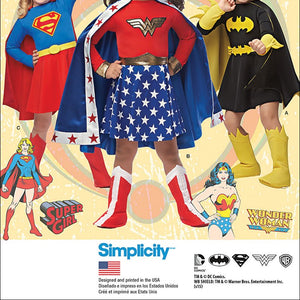 Simplicity Creative Patterns US1035A Child's Wonder Woman, Size A (3-4-5-6-7-8)
