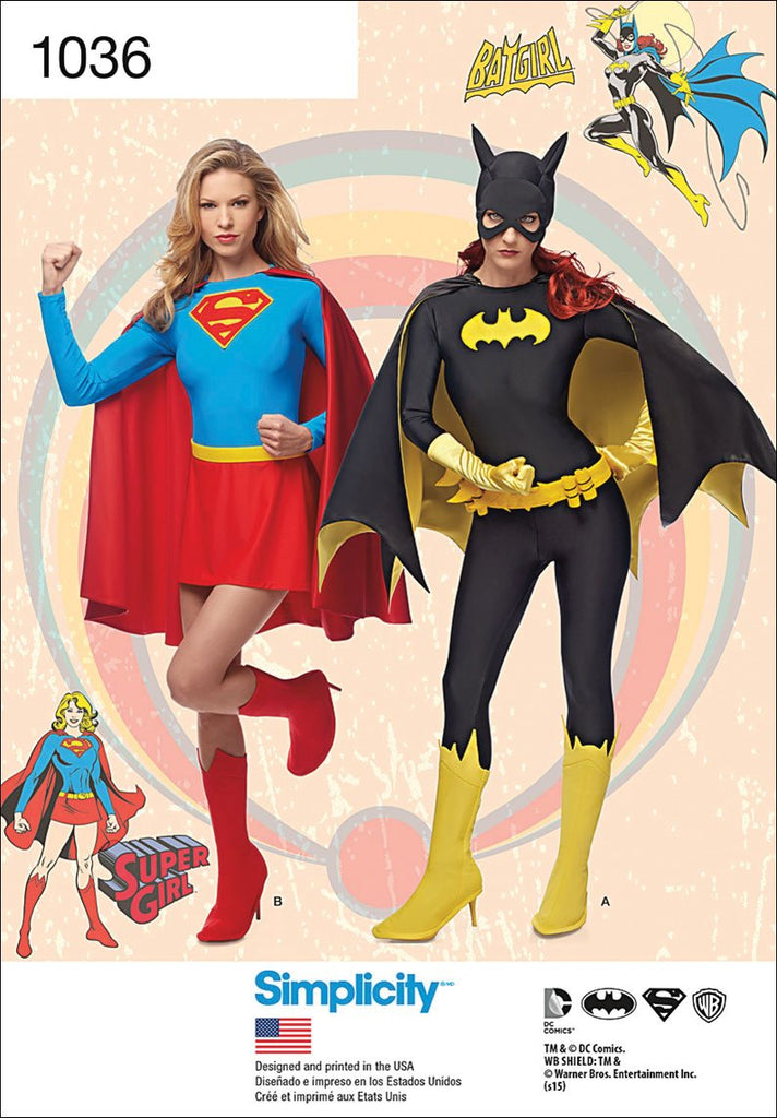 Simplicity Creative Patterns US1036R5 Misses Supergirl and Batgirl Costumes, Size R5 (14-16-18-20-22)