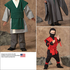 Simplicity Creative Patterns US1037A Boys Easy to Sew Costumes, Size A (3-4-5-6-7-8)
