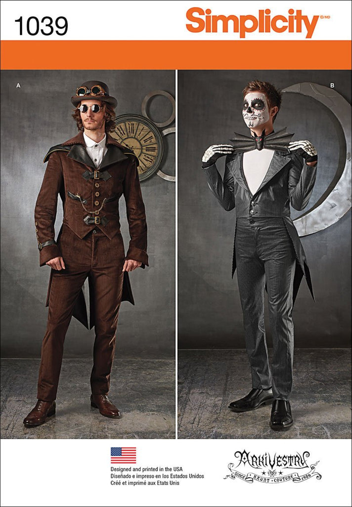 Simplicity Pattern 1039 AA Men's Cosplay Costumes by Arkivestry, Size 38-40-42-44