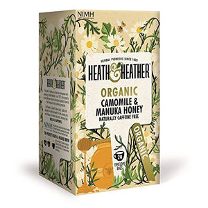 Heath & Heather Organic Camomile & Manuka Honey Tea 20 Bags (Pack of 6)
