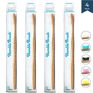 Humble Brush Bamboo Toothbrush for adults soft white 4 pcs.