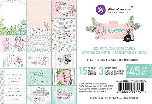 Prima Marketing Inc. 655350597702 Havana Journaling Cards, Mixed Colors