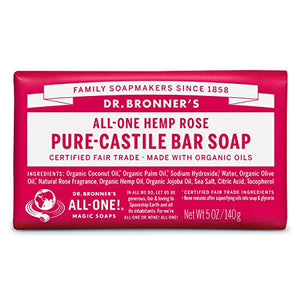 Dr. Bronner's Rose Bar Soap Made with Organic Ingredients 140 g
