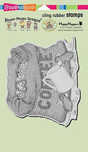 STAMPENDOUS House Mouse Cling Rubber Stamp, Coffee Break