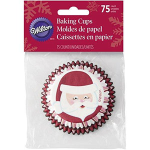 Santa Christmas Cupcake Liners Red and Black