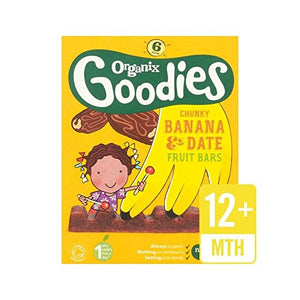 Organix Goodies Fruit Bar Banana & Date 6 x 17g - Pack of 4