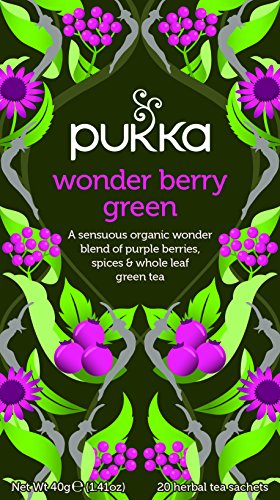 Pukka Herbal Ayurveda Organic Wonder Berry Green Tea 20 Tea Sachets