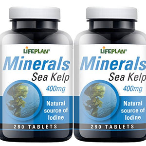 Lifeplan Sea Kelp 400mg Norwegian 280tabs (2 pack)