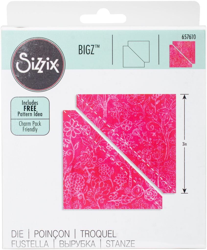 Sizzix Bigz Die, Half-Square Triangles, 3" Finished Square