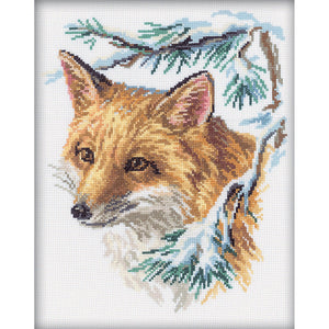 RTO M068 14 Count the Fox Counted Cross Stitch Kit, 9" by 11.5", Multicolor