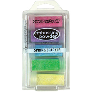 Stampendous Embossing powder 5/Pkg 9Oz-Spring Sparkle, Assorted