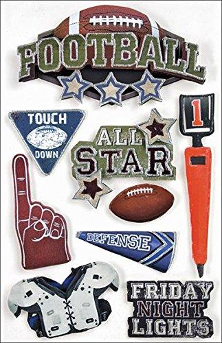 Paper House Productions STDM-0017E 3D Cardstock Stickers, Football