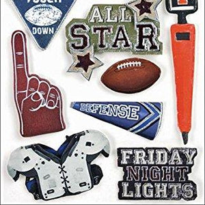 Paper House Productions STDM-0017E 3D Cardstock Stickers, Football