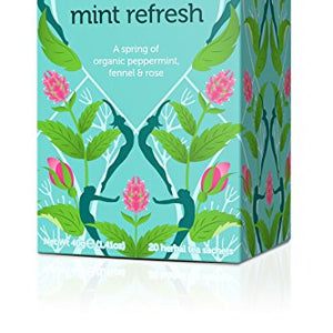 Pukka Mint Refresh, Organic Herbal Tea with Peppermint & Rose Flower (4 Pack, 80 Tea bags)