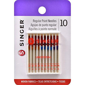 Singer 4790 10-Pack Regular Point Machine Needles Assorted, 4 Size 80/11, 4 Size 90/14 and 2 Size 100/16