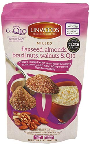 Linwoods Milled Flaxseed, Almonds, Brazil Nuts, Walnuts and Co-q10 360g (Pack of 2)