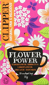 Clipper Flower Power Elderflower Hibiscus Limeflower 20 Envelopes